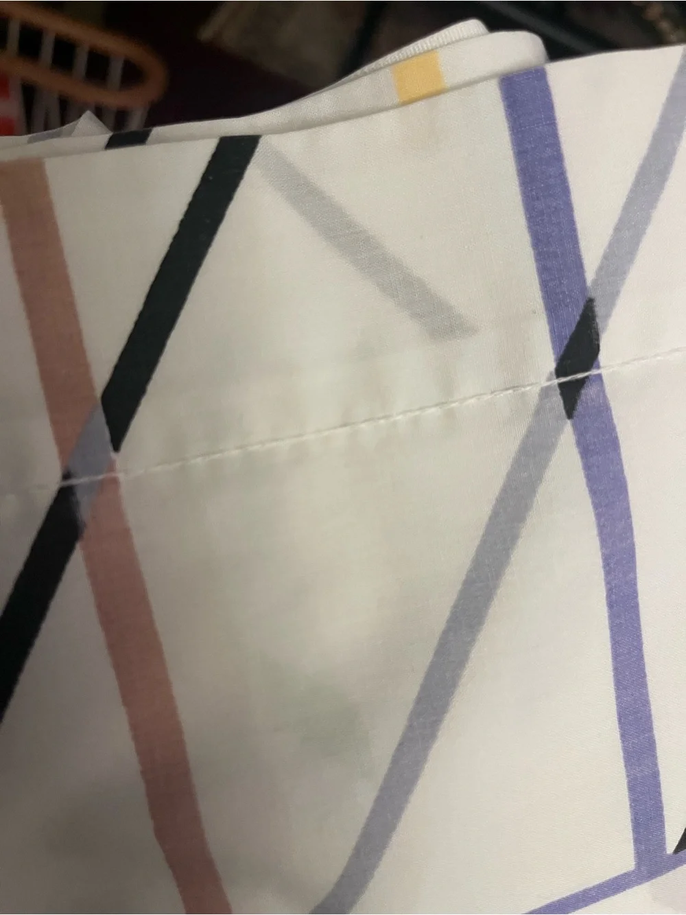 Vintage Canon Percale King size Flat sheet with Pastel Geometric Accents